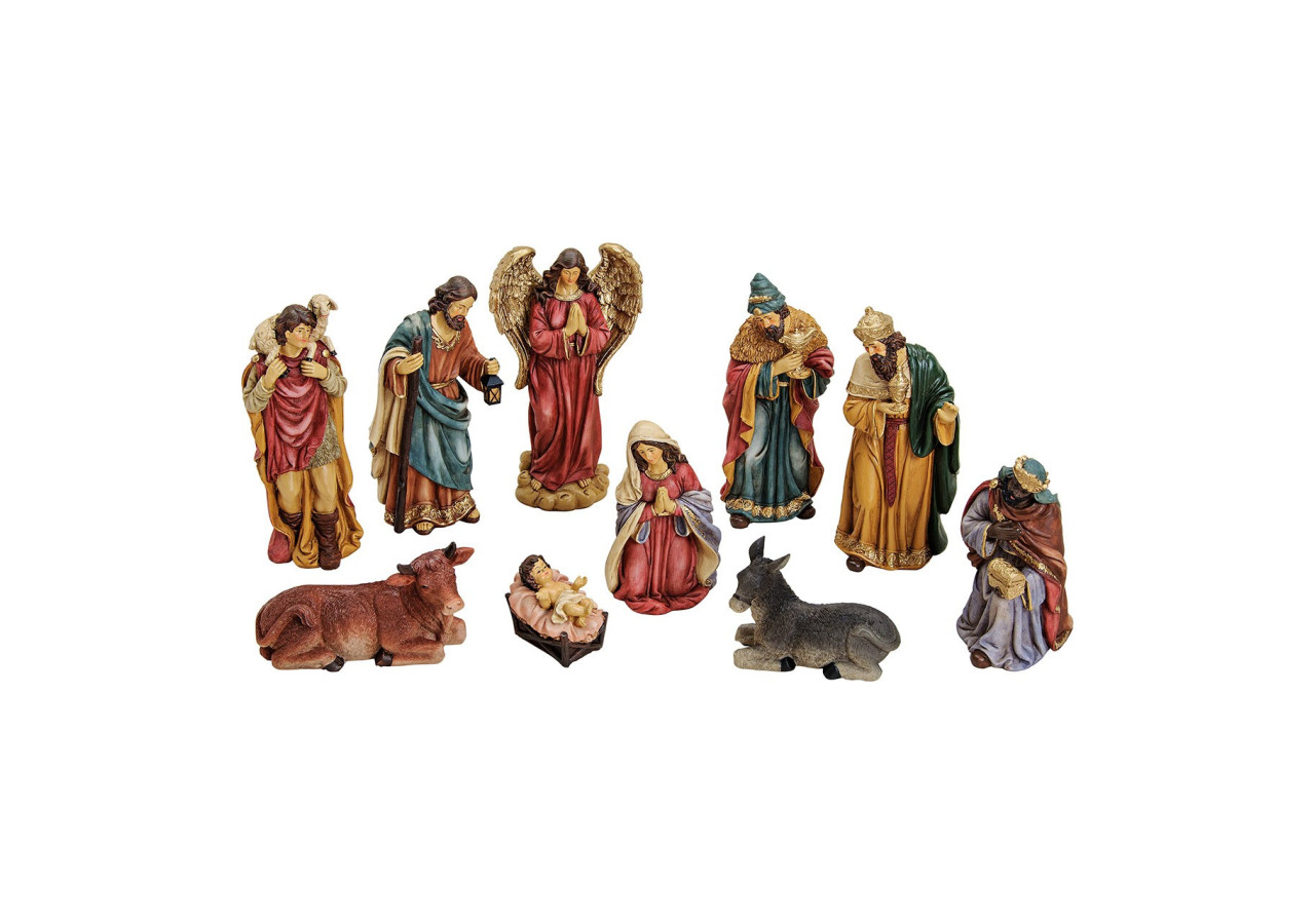 Set de figurines de crèche - 10 pièces en poly, 7 à 21 cm - 10022727 - WURM