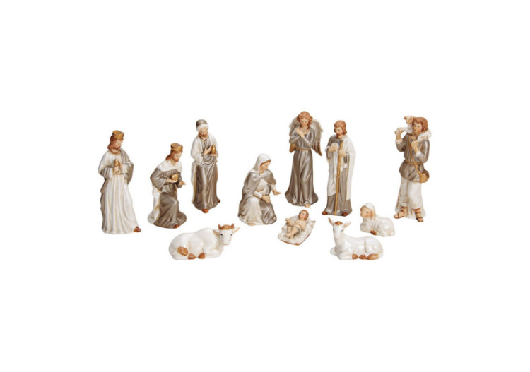 Set de Figurines de Crèche en Porcelaine - 11 pièces, Beige, 4-16 cm - 10022403 - WURM