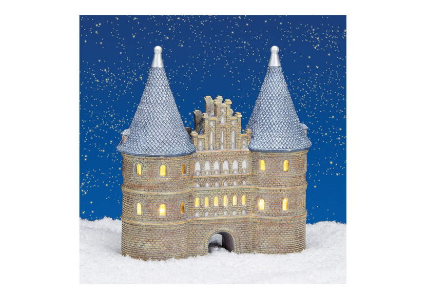 Maison Lichthaus Holstentor - Porcelaine avec Éclairage Inclus - 10022396 - WURM