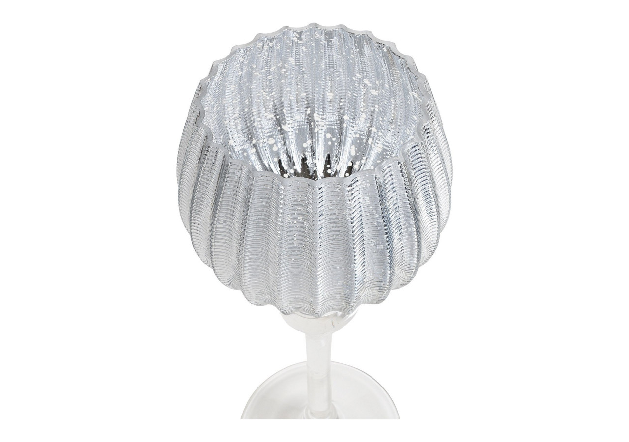 Ensemble de Photophores en Verre Argenté - 3 tailles : 30, 35, 40 cm x 13 cm - 10022120 - WURM