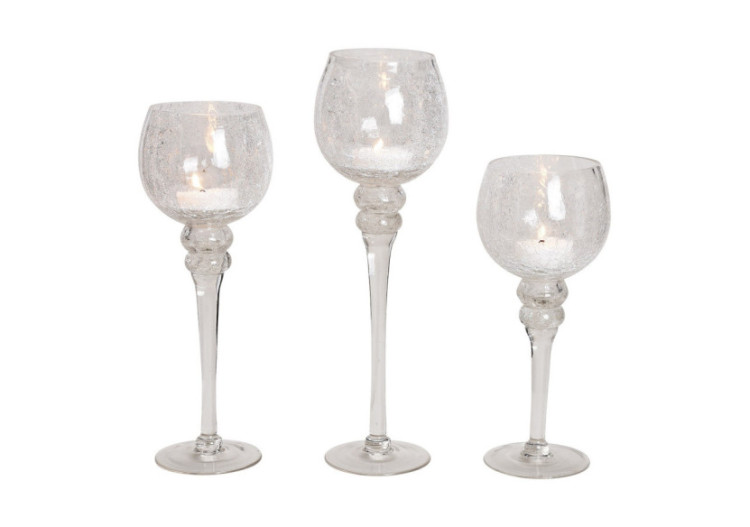 Set de Bougies Cracking Transparent - 3 pièces de 30 à 40cm - 10022118 - WURM