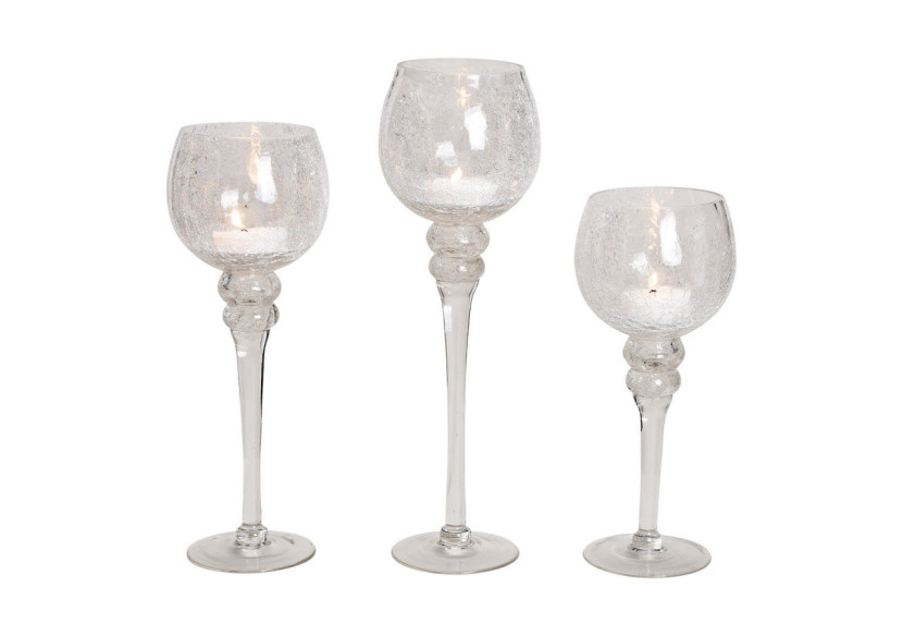 Set de Bougies Cracking Transparent - 3 pièces de 30 à 40cm - 10022118 - WURM