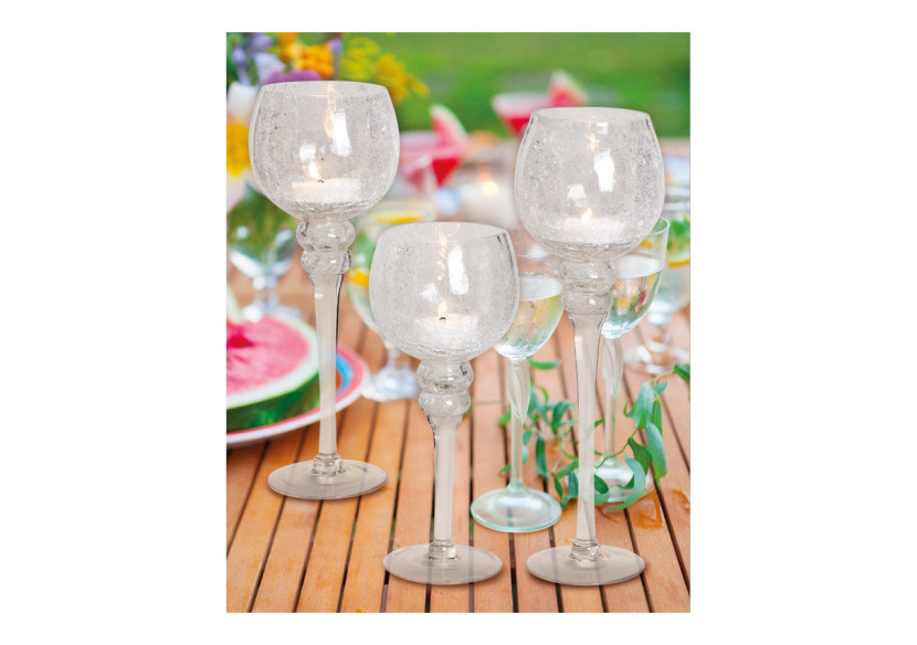 Set de Bougies Cracking Transparent - 3 pièces de 30 à 40cm - 10022118 - WURM