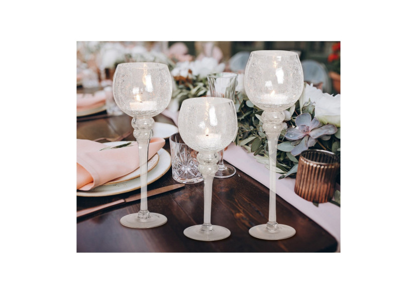 Set de Bougies Cracking Transparent - 3 pièces de 30 à 40cm - 10022118 - WURM