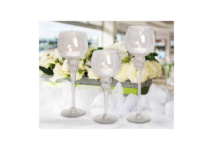 Set de Bougies Cracking Transparent - 3 pièces de 30 à 40cm - 10022118 - WURM