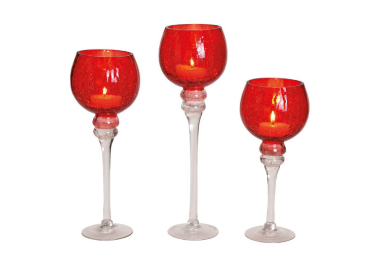 Set de Bougies Cracking Rouge - 3 pièces de 30 à 40cm - 10022117 - WURM