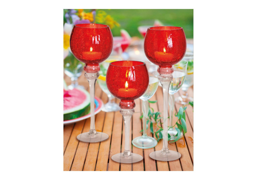 Set de Bougies Cracking Rouge - 3 pièces de 30 à 40cm - 10022117 - WURM