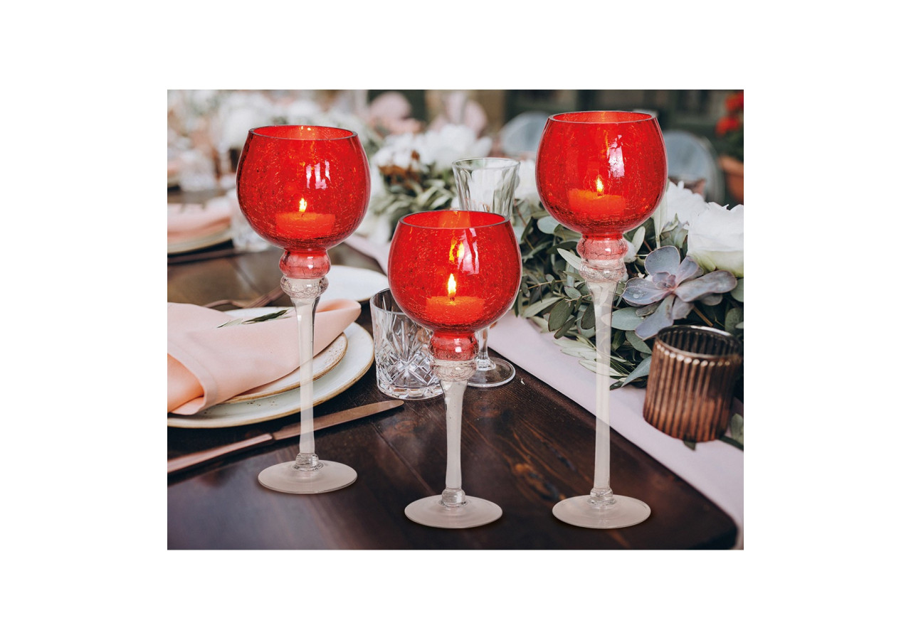 Set de Bougies Cracking Rouge - 3 pièces de 30 à 40cm - 10022117 - WURM