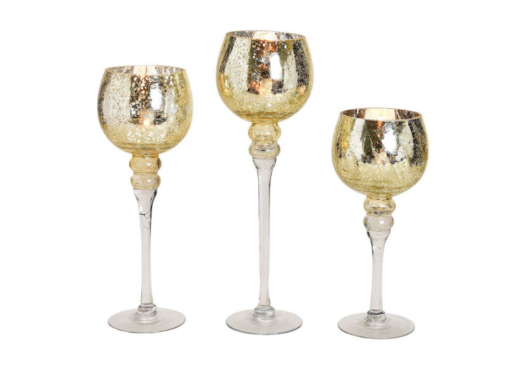 Set de Bougies Cracking Or - 3 pièces de 30 à 40cm - 10022116 - WURM