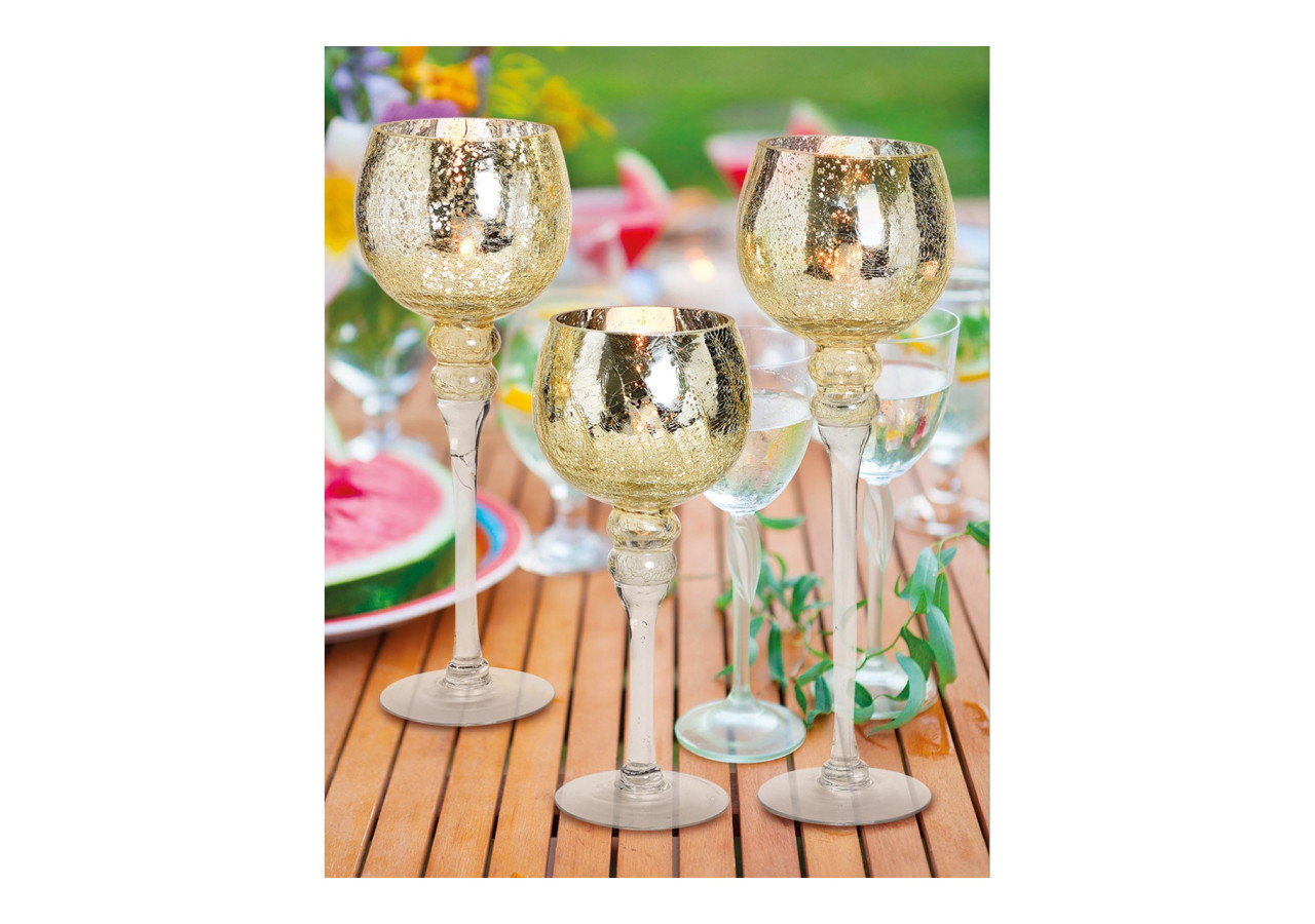 Set de Bougies Cracking Or - 3 pièces de 30 à 40cm - 10022116 - WURM