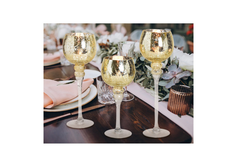 Set de Bougies Cracking Or - 3 pièces de 30 à 40cm - 10022116 - WURM