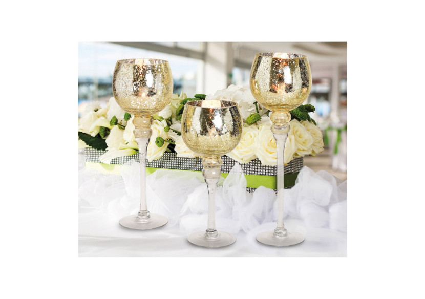 Set de Bougies Cracking Or - 3 pièces de 30 à 40cm - 10022116 - WURM