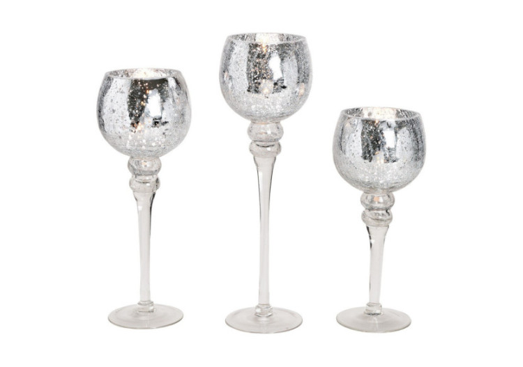 Set de Bougies Cracking Argent - 3 pièces de 30 à 40cm - 10022115 - WURM