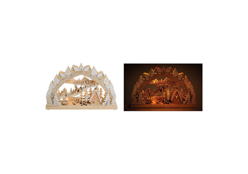 Scène de Noël Enfants en Bois - Avec éclairage LED, 45x28x8cm - 10022058 - WURM