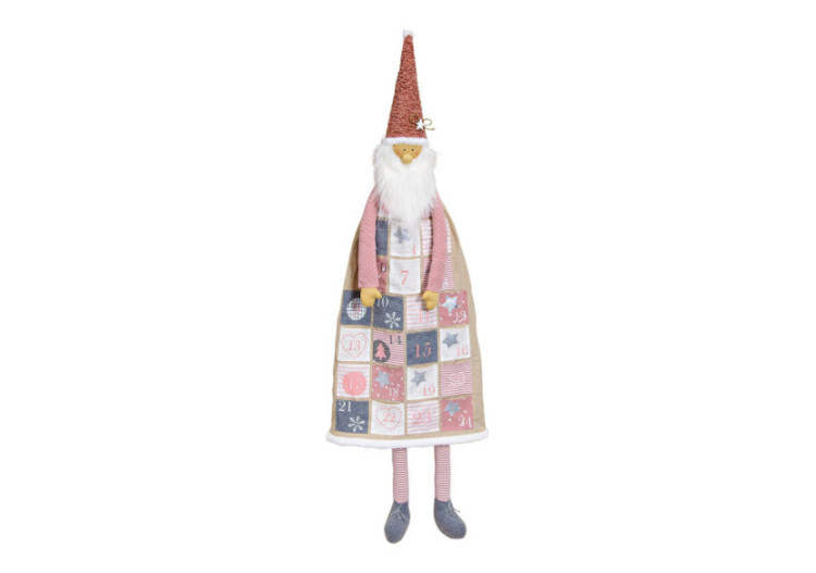 Calendrier de l'Avent Nikolaus - Textile Beige et Rose, 47x130cm - 10021916 - WURM