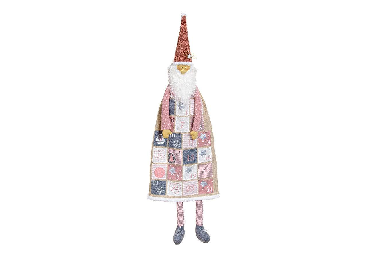 Calendrier de l'Avent Nikolaus - Textile Beige et Rose, 47x130cm - 10021916 - WURM