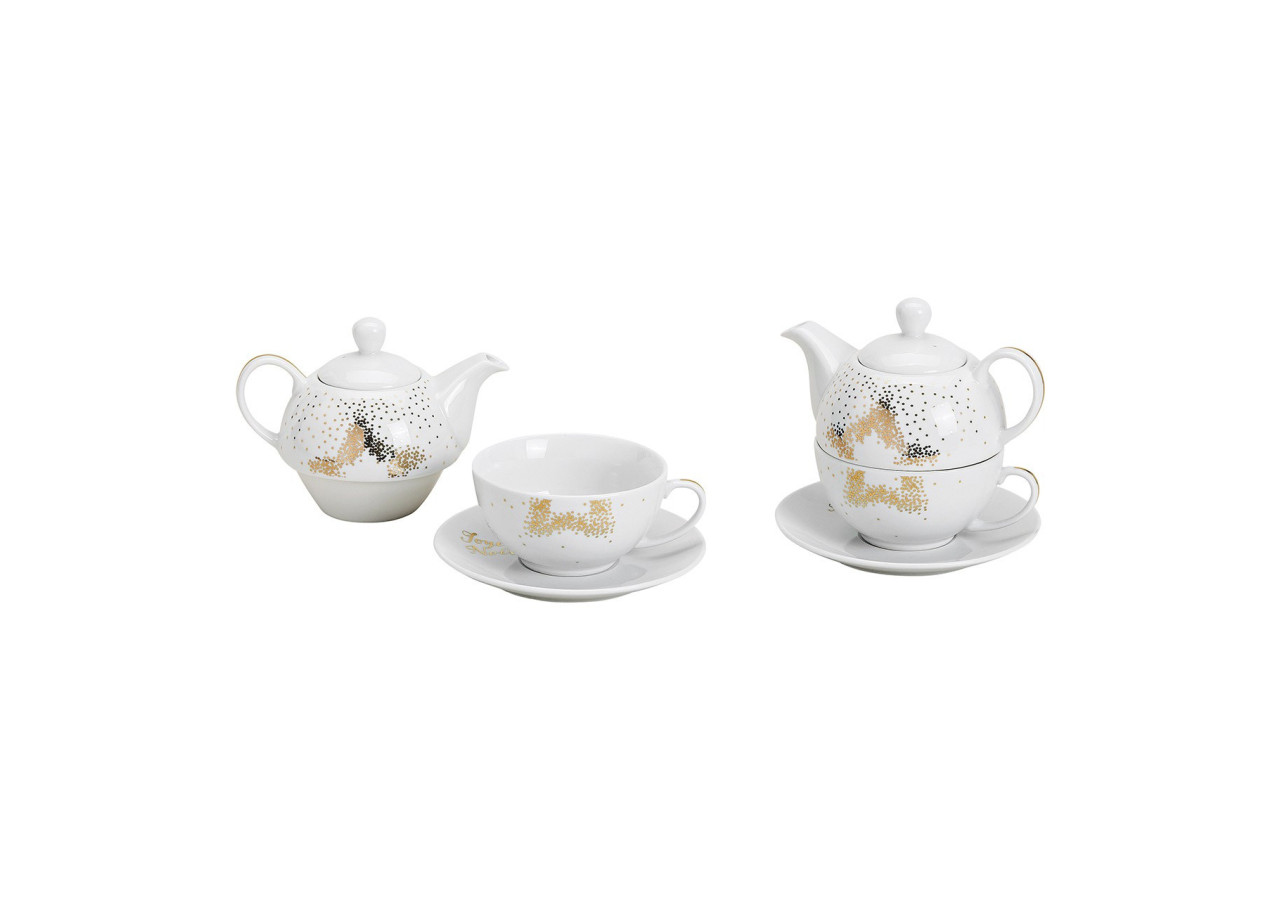 Service à thé Étoile Dorée - Ensemble en porcelaine avec tasse et soucoupe - 10021861 - WURM