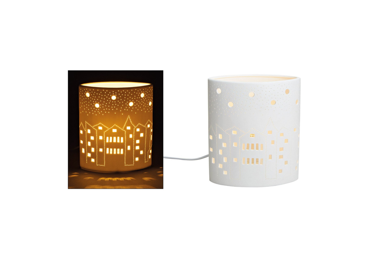 Lampe de Table Décorative - Porcelaine 16x10x20 cm (sans ampoule) - 10021586 - WURM