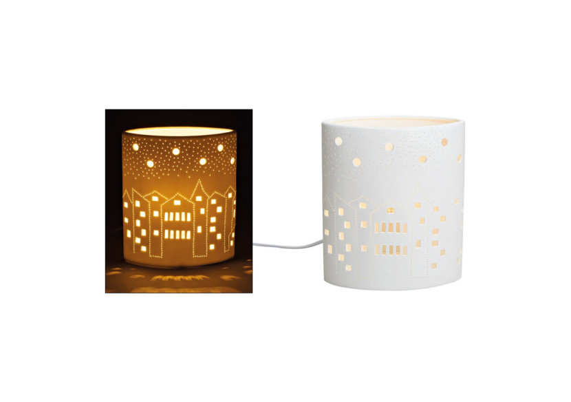 Lampe de Table Décorative - Porcelaine 16x10x20 cm (sans ampoule) - 10021586 - WURM