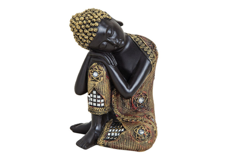 Buddha Noir et Doré - Poly 12x12x17 cm - 10020764 - WURM