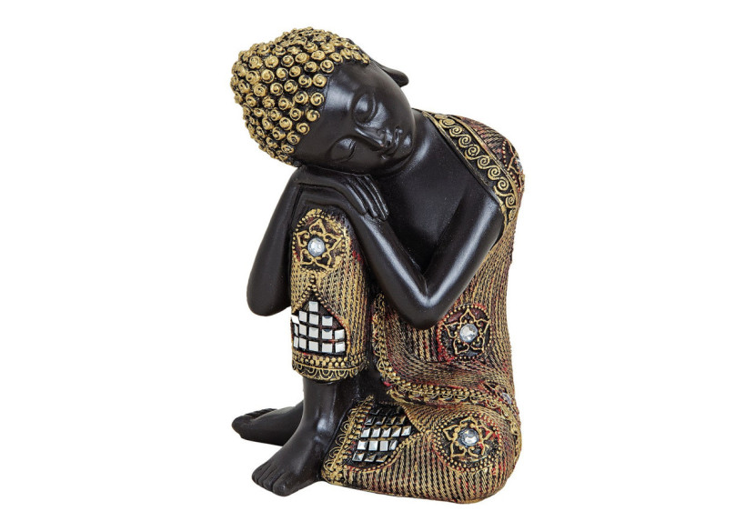 Buddha Noir et Doré - Poly 12x12x17 cm - 10020764 - WURM