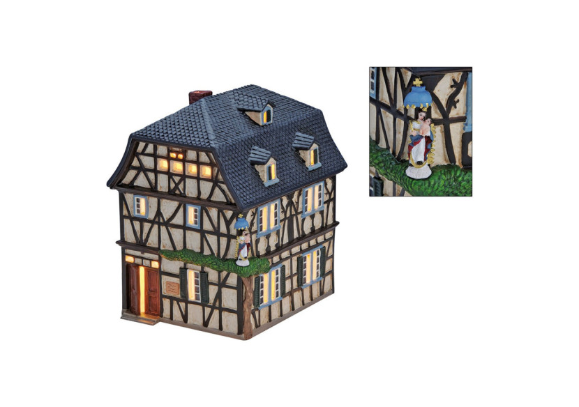 Maison Luminée avec Ange Gardien - Porcelaine 13x19x15 cm - 10020501 - WURM