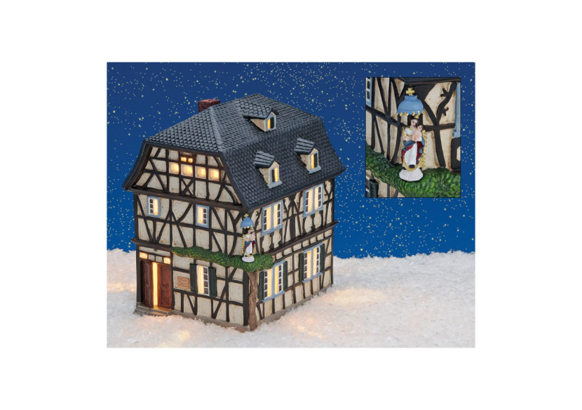 Maison Luminée avec Ange Gardien - Porcelaine 13x19x15 cm - 10020501 - WURM