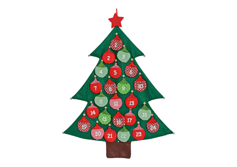 Calendrier de l'Avent en feutre - Motif sapin 73x95 cm - 10019330 - WURM