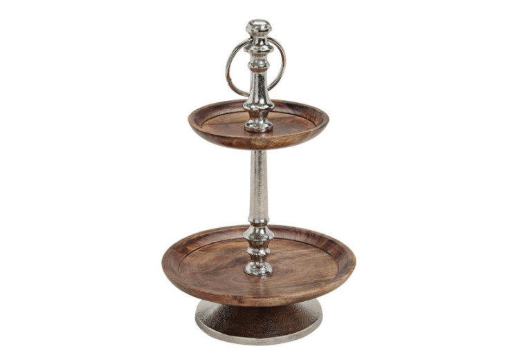 Étagère à deux niveaux - Bois et métal 33x15/25 cm - 10019243 - WURM