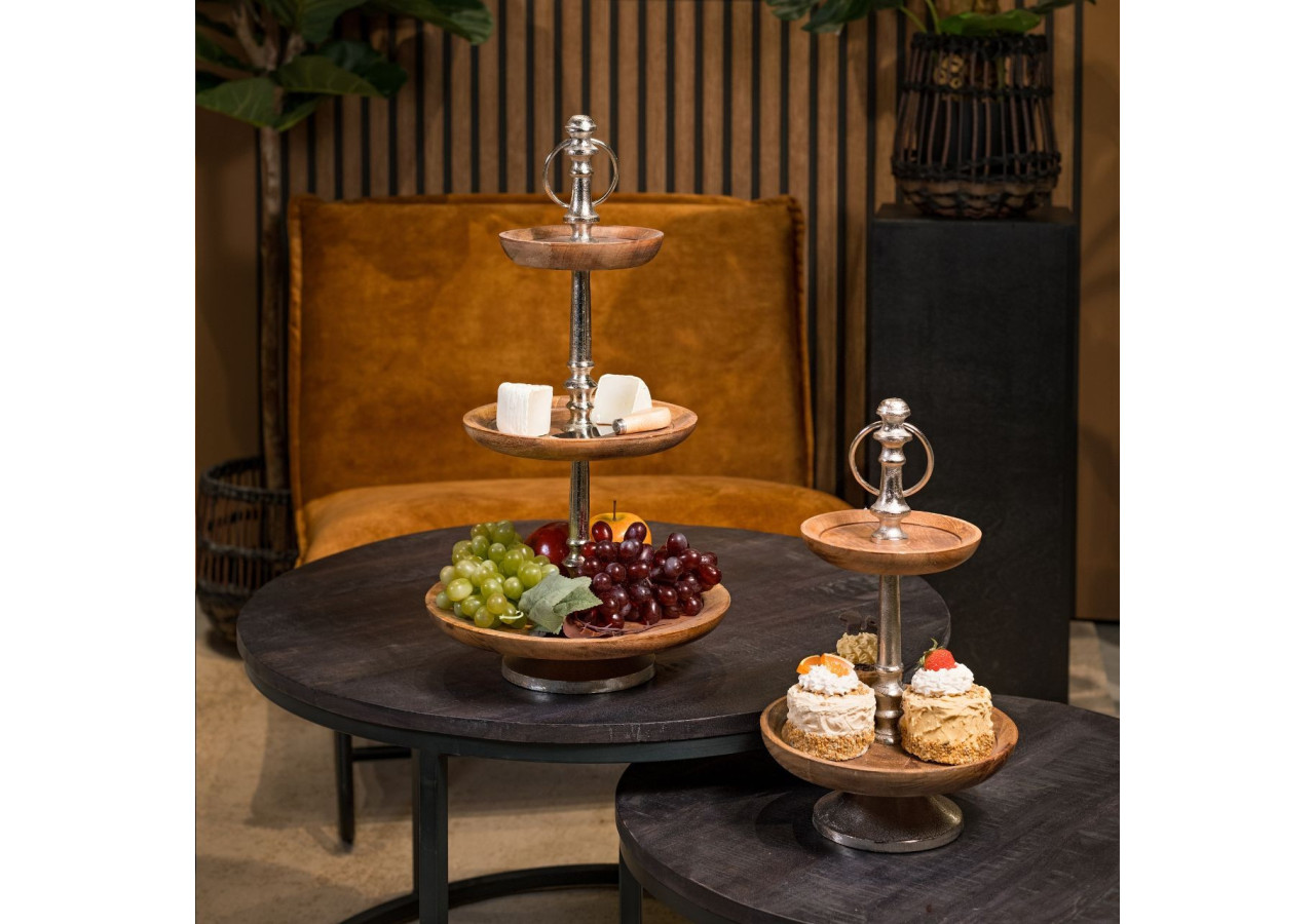 Étagère à deux niveaux - Bois et métal 33x15/25 cm - 10019243 - WURM