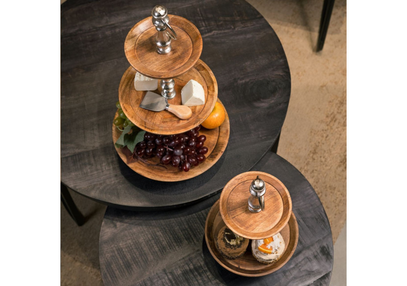 Étagère à deux niveaux - Bois et métal 33x15/25 cm - 10019243 - WURM