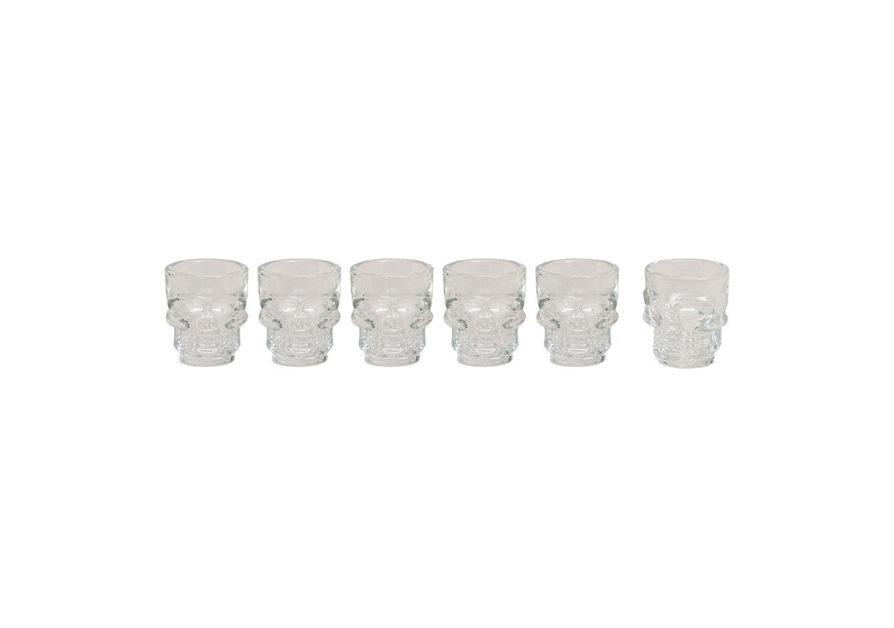 Verres à tirage crâne - Ensemble de 6, Transparent 5 x 6 x 4 cm - 10018424 - WURM