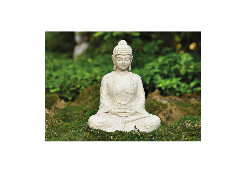 Statue de Bouddha en beige - Poly 19 x 13 x 23 cm - 10018411 - WURM