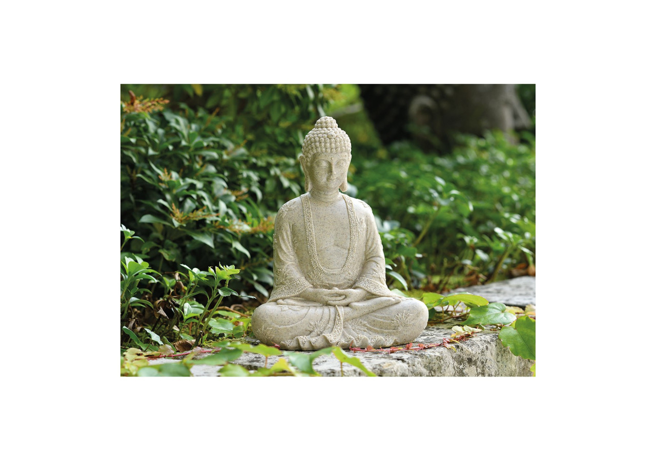 Statue de Bouddha en beige - Poly 19 x 13 x 23 cm - 10018411 - WURM