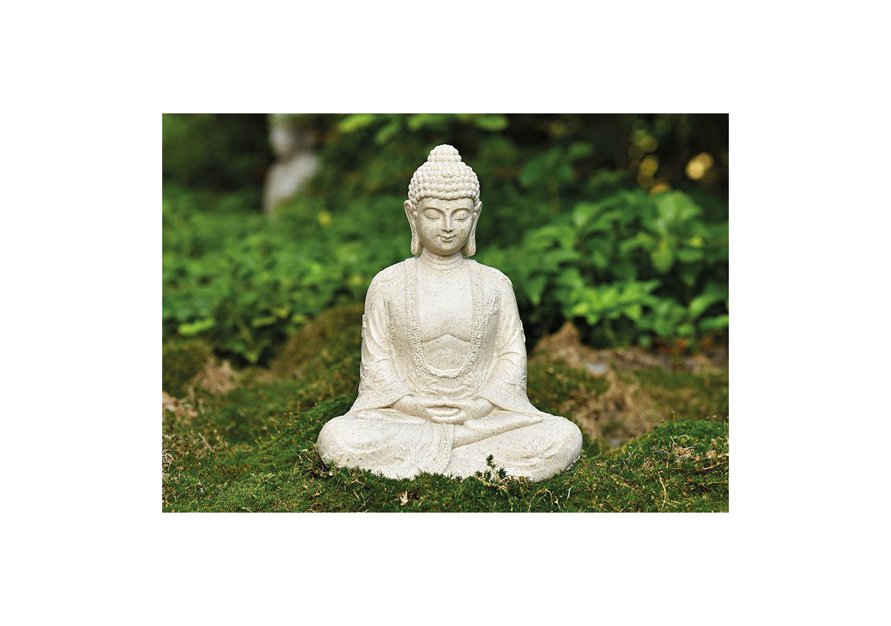 Statue de Bouddha en beige - Poly 19 x 13 x 23 cm - 10018411 - WURM
