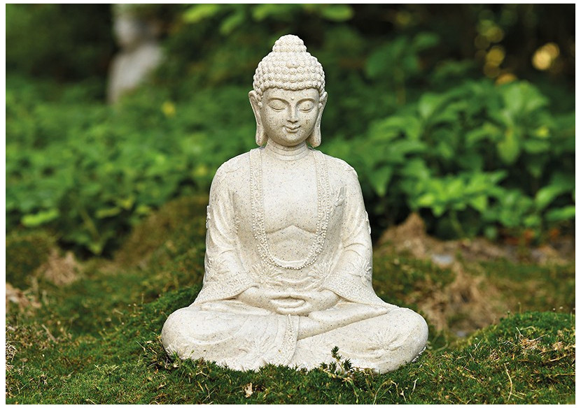 Statue de Bouddha en beige - Poly 19 x 13 x 23 cm - 10018411 - WURM