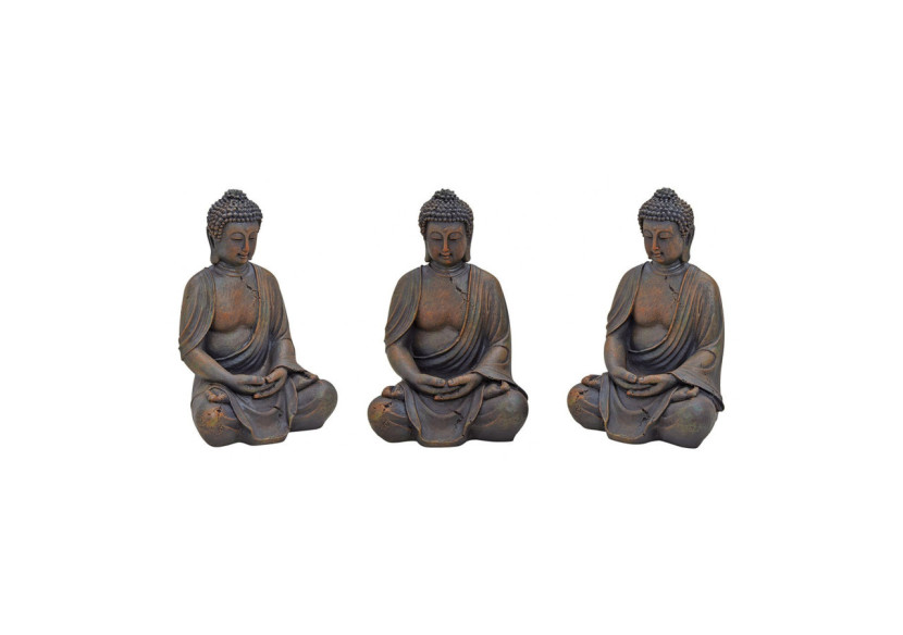Buddha Assis en Résine - Brun, 24 x 23 x 38 cm - 10018109 - WURM