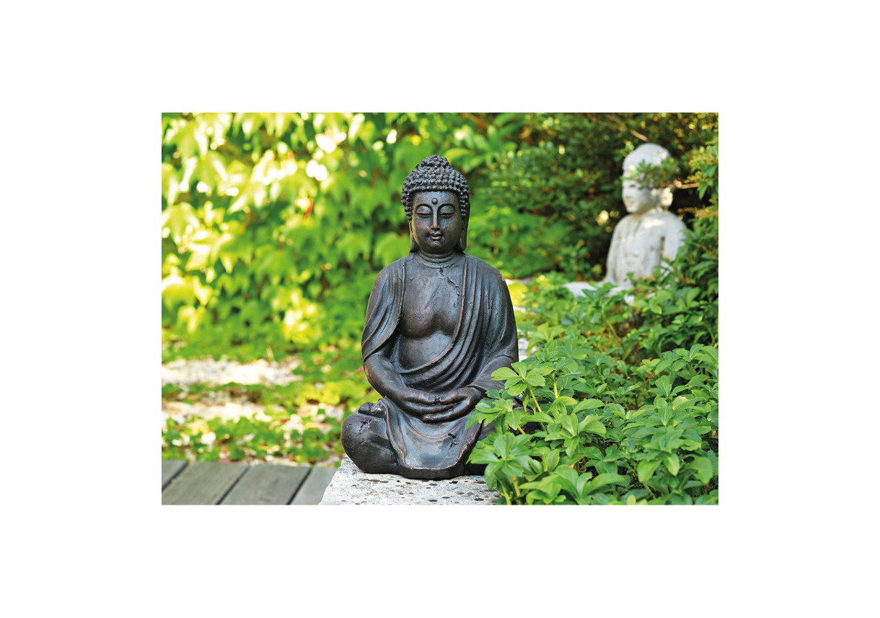 Buddha Assis en Résine - Brun, 24 x 23 x 38 cm - 10018109 - WURM