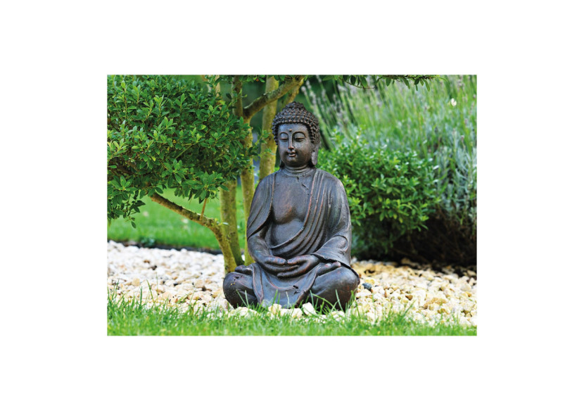 Buddha Assis en Résine - Brun, 24 x 23 x 38 cm - 10018109 - WURM