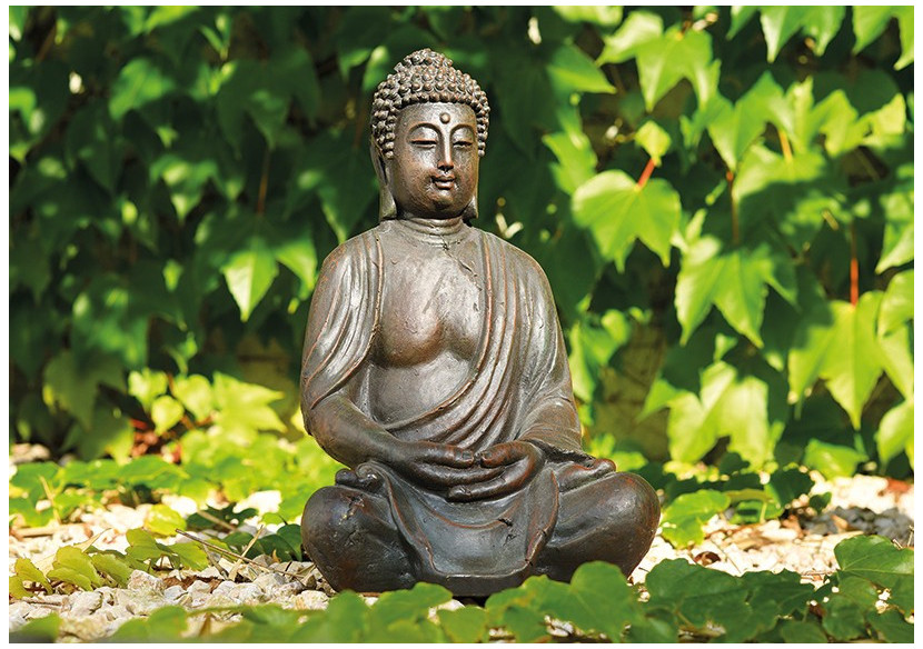 Buddha Assis en Résine - Brun, 24 x 23 x 38 cm - 10018109 - WURM