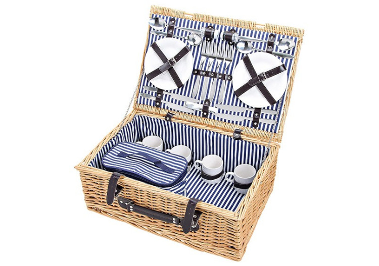 Panier de Pique-nique en Osier - Pour 4 Personnes, 25 pièces, 54 x 37 x 21 cm - 10017878 - WURM 2