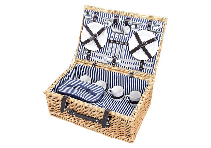 Panier de Pique-nique en Osier - Pour 4 Personnes, 25 pièces, 54 x 37 x 21 cm - 10017878 - WURM Panier de Pique-nique en Osier - Pour 4 Personnes, 25 pièces, 54 x 37 x 21 cm - 10017878 - WURM