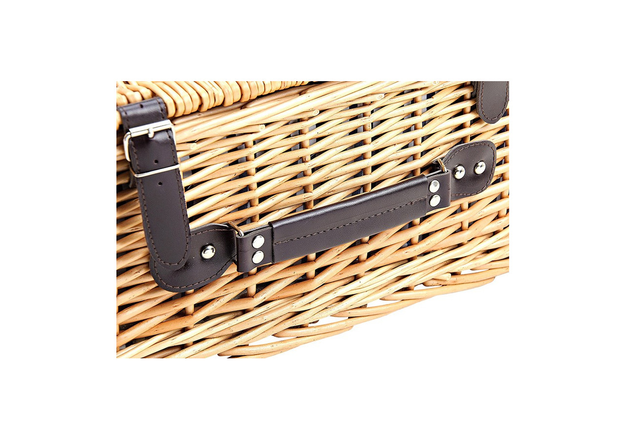 Panier de Pique-nique en Osier - Pour 4 Personnes, 25 pièces, 54 x 37 x 21 cm - 10017878 - WURM