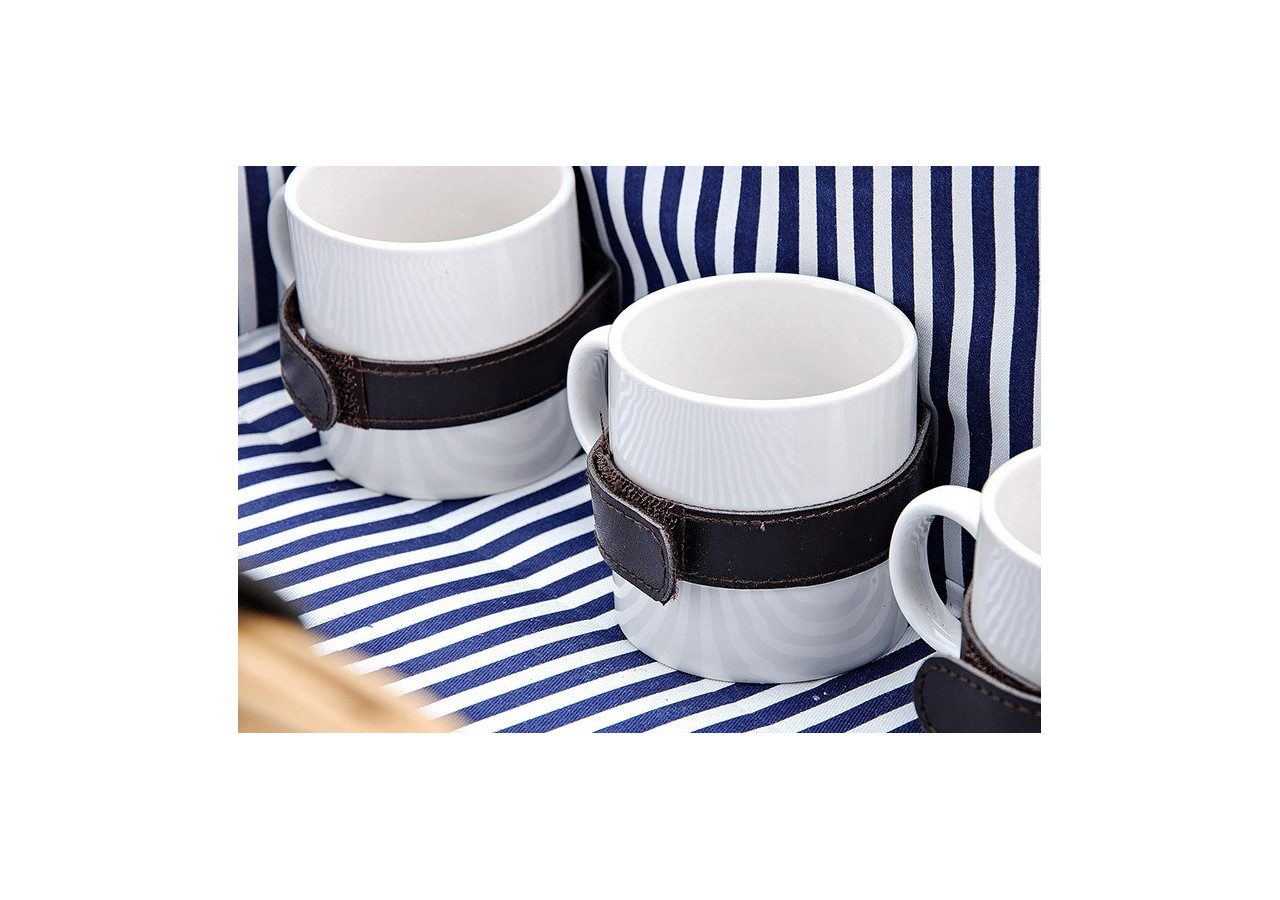 Panier de Pique-nique en Osier - Pour 4 Personnes, 25 pièces, 54 x 37 x 21 cm - 10017878 - WURM