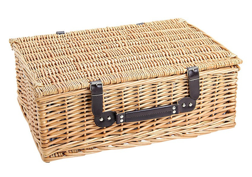 Panier de Pique-nique en Osier - Pour 4 Personnes, 25 pièces, 54 x 37 x 21 cm - 10017878 - WURM Panier de Pique-nique en Osier - Pour 4 Personnes, 25 pièces, 54 x 37 x 21 cm - 10017878 - WURM