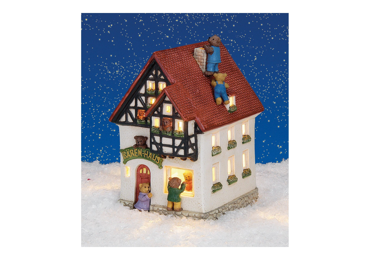 Lichthaus 'Maison des ours' - Porcelaine colorée 12 x 18 x 10 cm - 10017348 - WURM