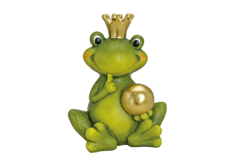 Roi Grenouille avec Boule Dorée - Céramique, 26 x 35 x 44 cm - 10016869 - WURM