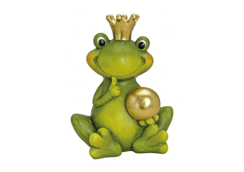 Roi Grenouille avec Boule Dorée - Céramique, 26 x 35 x 44 cm - 10016869 - WURM