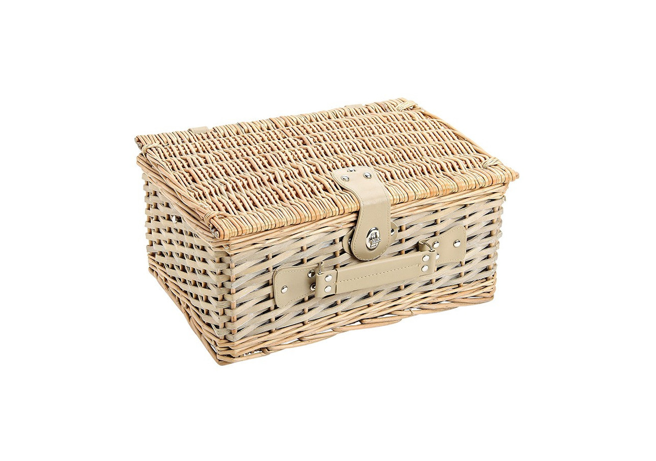 Panier de Pique-Nique pour 4 Personnes - Osier, 24 pièces, 40 x 28 x 19 cm - 10016666 - WURM