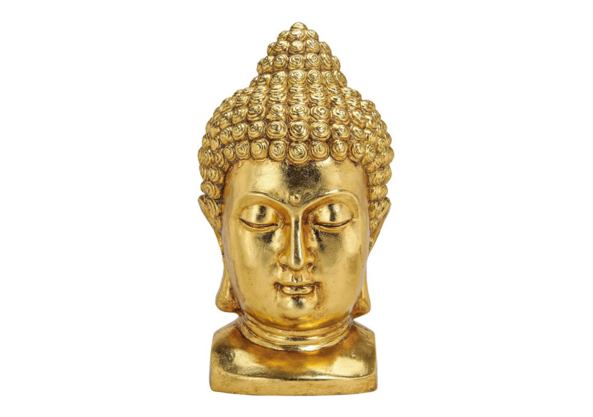 Tête de Bouddha dorée - Magnesia, dimensions B27 x T25 x H47 cm - 10016402 - WURM